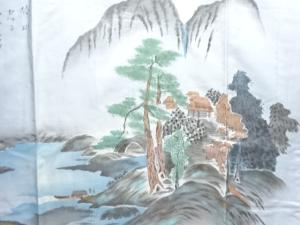 アンティーク　風景模様男物長襦袢